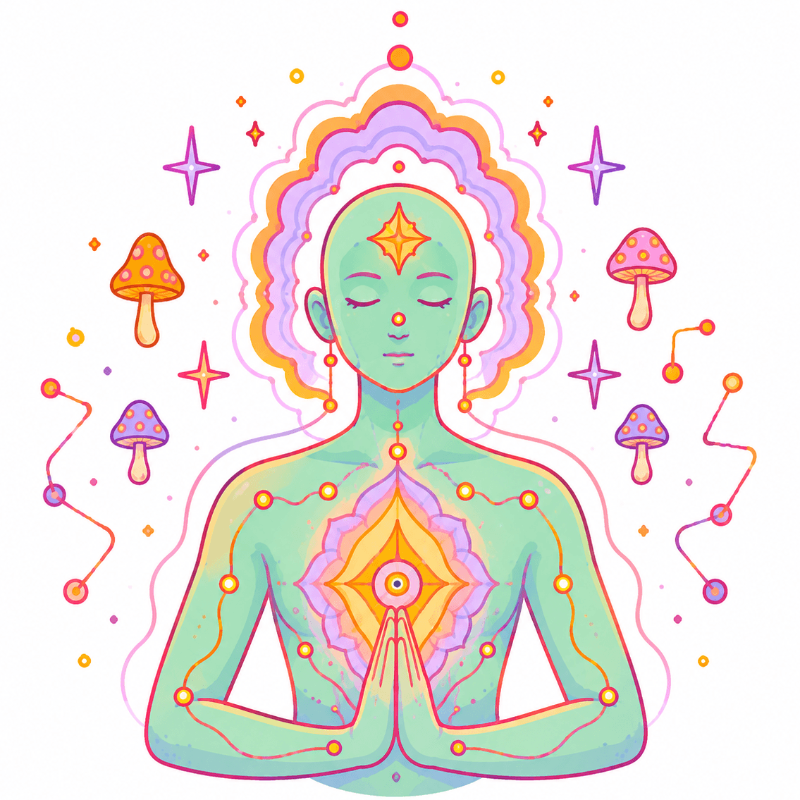Ilustración de una persona meditando