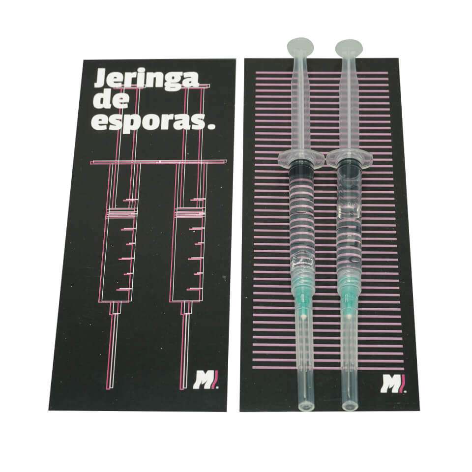 2 jeringas de esporas Mantún 5ml con packaging para microscopía y coleccionismo