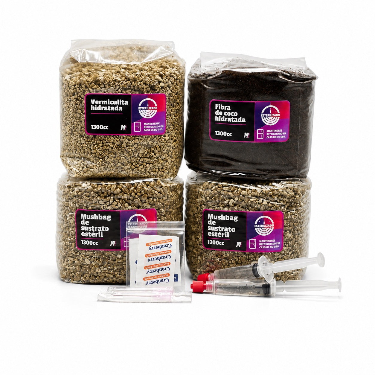 Pack de cultivo de hongos Mantún con sustrato y grano