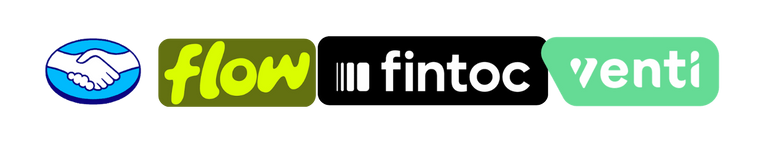 Logos de medios de pago aceptados en Mantún: Mercado Pago, Venti, Flow y Fintoc